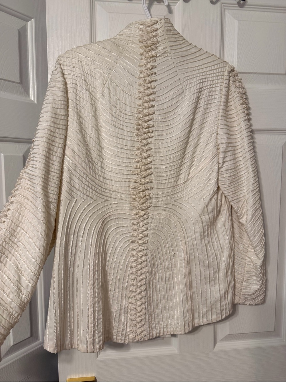Vintage Chado Ralph Rucci Ivory Textured RARE High-Collar Jacket - Picture 2 of 6